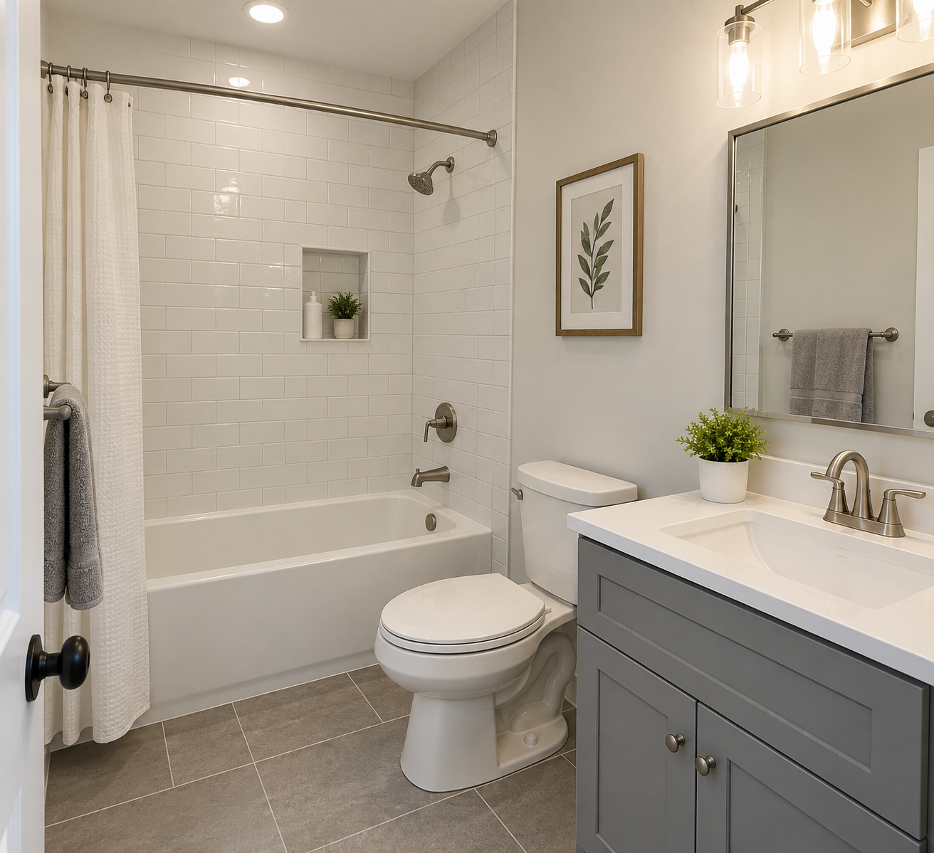 Simple affordable bathroom remodeling example