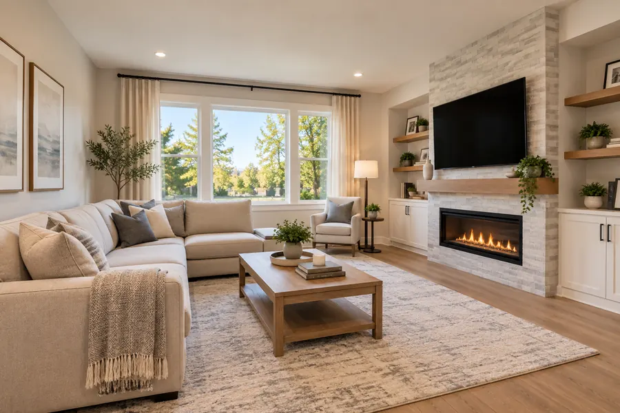Finished living room remodeling project